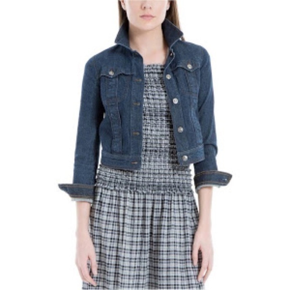 New Max Studio Womens Philomene Denim Jean Jacket